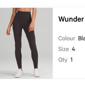 Lululemon Wunder Train 25 inch Dark Granite size 4